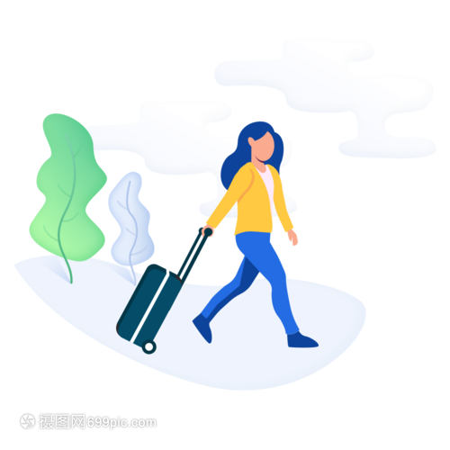 女人出行图标免抠矢量插画素材